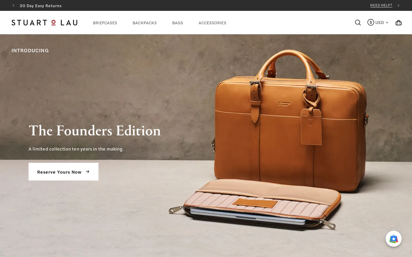 Stuart and Lau — actual live website homepage